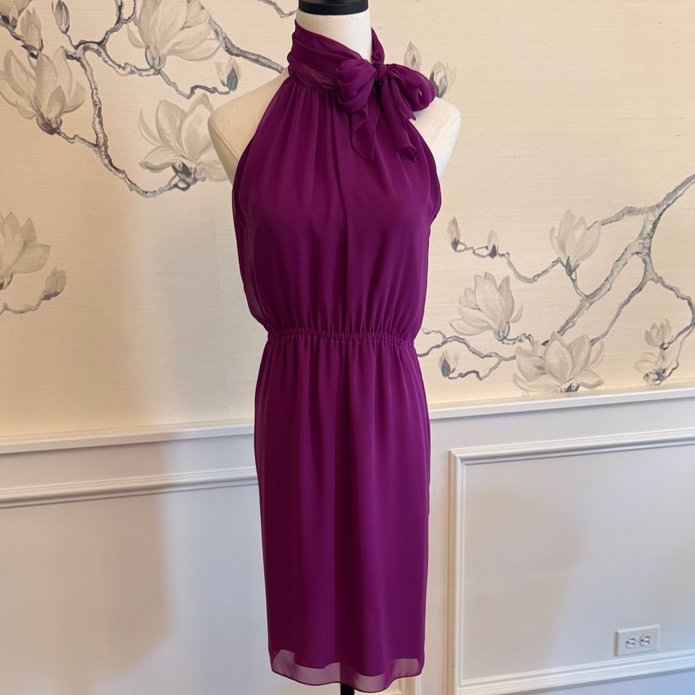 Akris Punto Purple Halter Cocktail Dress